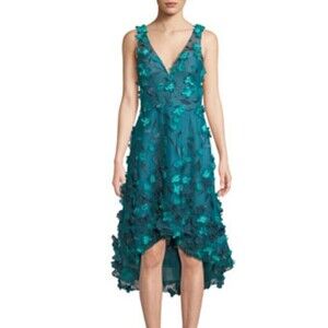 Marchesa Notte Sleeveless 3D Embroidered Dress, 4 NWT